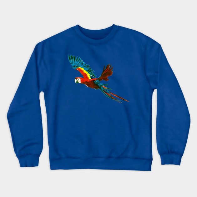 Scarlet Macaw 2 Crewneck Sweatshirt by A.E. Kieren Illustration